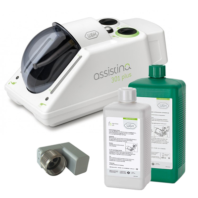 Assistina 301 Plus - аппарат для автоматической чистки и смазки наконечников (W&H, KaVo, Bien-Air, Sirona, NSK) в комплекте с базовым адаптером и комплектом жидкостей | W&H DentalWerk (Австрия)