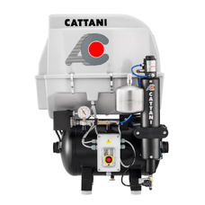 Cattani 30-67 - безмасляный компрессор для одной стоматологической установки, в пластиковом кожухе, с осушителем, с ресивером 30 л, 67,5 л/мин