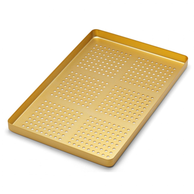 Лоток Euronda Mini алюминиевый перфорированный золотой, 183×140×17 мм | Euronda (Италия)