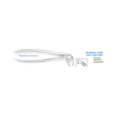 Щипцы для удаления зубов нижние, моляры правые (11-23) | HLW Dental Instruments (Германия)