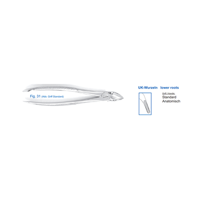 Щипцы для удаления зубов нижние, корневые (12-31) | HLW Dental Instruments (Германия)