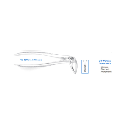 Щипцы для удаления зубов нижние, корневые (11-33M) | HLW Dental Instruments (Германия)
