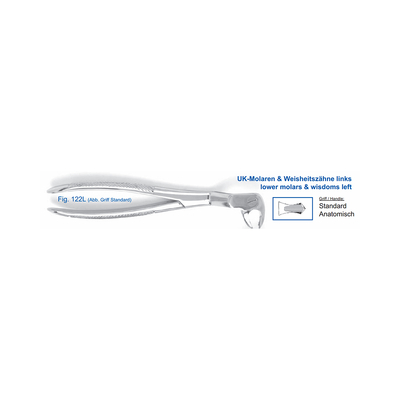 Щипцы для удаления зубов для 1-3 нижних моляров, левые | HLW Dental Instruments (Германия)