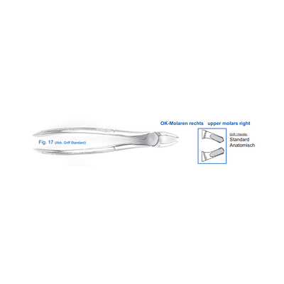 Щипцы для удаления зубов верхние, моляры правые (12-17) | HLW Dental Instruments (Германия)