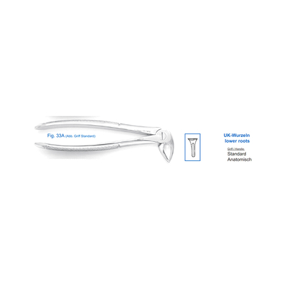 Щипцы для удаления зубов нижние корневые (12-33A) | HLW Dental Instruments (Германия)