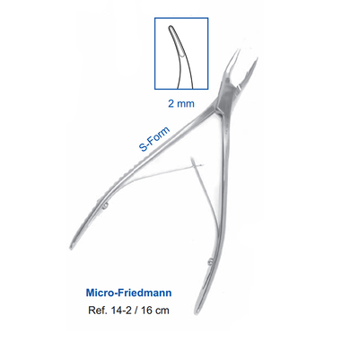 Кусачки костные Micro-Friedmann 16,0 см (рабочая часть 2 мм) | HLW Dental Instruments (Германия)