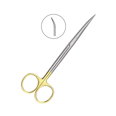 Ножницы хирургические изогнутые Metzenbaum TC, 145 мм, тупой кончик, твердосплав | HLW Dental Instruments (Германия)