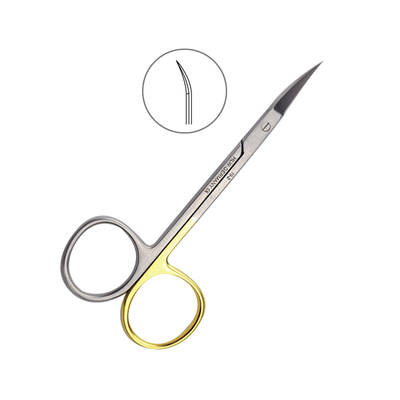 Ножницы хирургические изогнутые, зубчатая поверхность, Iris SC, 115 мм | HLW Dental Instruments (Германия)