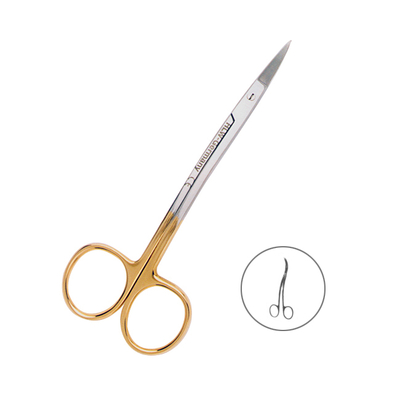 Ножницы хирургические двойной изгиб, зубчатая поверхность, La Grange TC, 115 мм | HLW Dental Instruments (Германия)