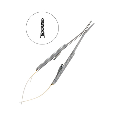 Иглодержатель хирургический прямой Castroviejo-Gomel TC, длина 140 мм | HLW Dental Instruments (Германия)