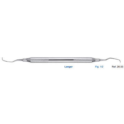 Кюрета Langer, форма 1/2, ручка диаметр 8 мм | HLW Dental Instruments (Германия)