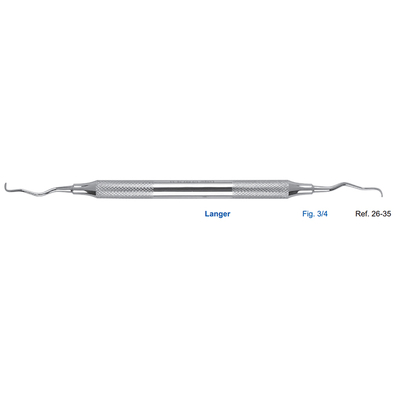 Кюрета Langer, форма 3/4, ручка диаметр 8 мм | HLW Dental Instruments (Германия)