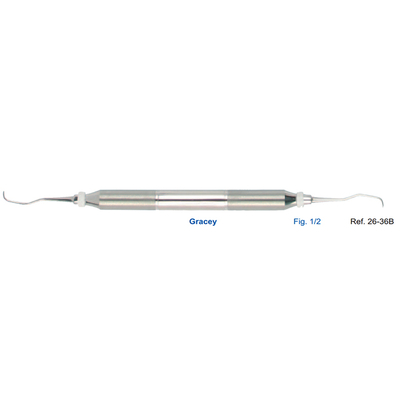 Кюрета парадонтологическая Gracey, форма 1/2, ручка DELUXE, диаметр 10 мм | HLW Dental Instruments (Германия)