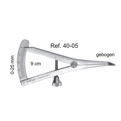 Кронциркуль, 0-25 мм, 9 см | HLW Dental Instruments (Германия)