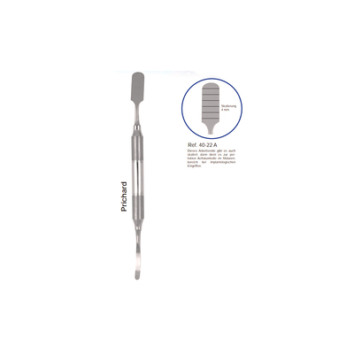 Распатор Prichard c градуированной частью, ручка DELUXE,  диаметр 10 мм, 4,0 мм | HLW Dental Instruments (Германия)
