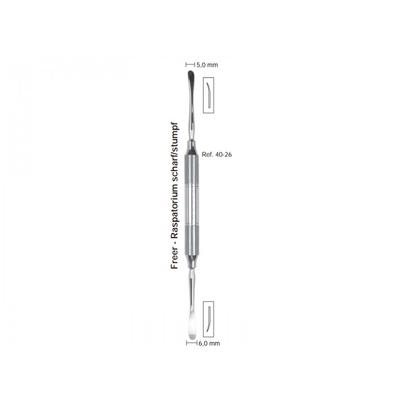 Распатор Freer, ручка DELUXE, диаметр 10 мм, острый/тупой, 5,0-6,0 мм | HLW Dental Instruments (Германия)