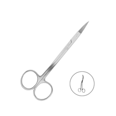 Ножницы хирургические двойной изгиб, зубчатая поверхность, La Grange, 135 мм