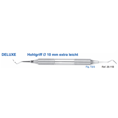 Скейлер парадонтологический, форма T2/3, ручка DELUXE, диаметр 10 мм | HLW Dental Instruments (Германия)