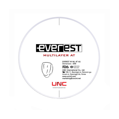 Everest Multilayer AT - циркониевый диск многослойный, предварительно окрашенный, диаметр 98 мм | UNC (Ю. Корея)
