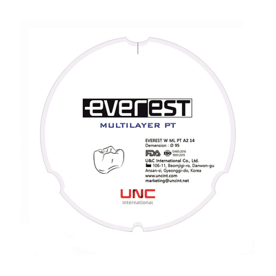 Everest Multilayer PT - циркониевый диск многослойный, предварительно окрашенный, диаметр 95 мм | UNC (Ю. Корея)