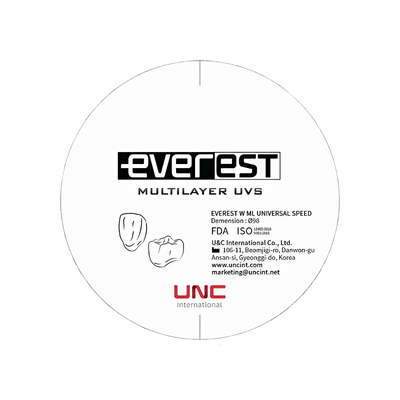 Everest Multilayer UVS - циркониевый диск многослойный, предварительно окрашенный, диаметр 95 мм | UNC (Ю. Корея)