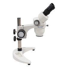 ALLTION ASM-112BC – зуботехнический стереомикроскоп с двухступенчатым увеличением 10x и 20x, на мобильной подставке