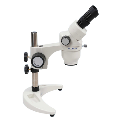 ALLTION ASM-112BC – зуботехнический стереомикроскоп с двухступенчатым увеличением 10x и 20x, на мобильной подставке | Alltion (Китай)