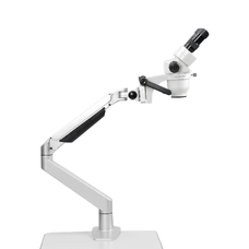 ALLTION ASM-0745BS – бинокулярный зуботехнический стереомикроскоп с плавным увеличением 7x-45x, на кронштейне с настольным креплением