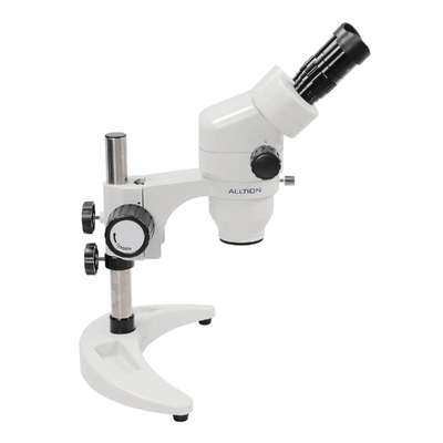 ALLTION ASM-0745BC – бинокулярный зуботехнический стереомикроскоп с плавным увеличением 7x-45x, на мобильной подставке | Alltion (Китай)
