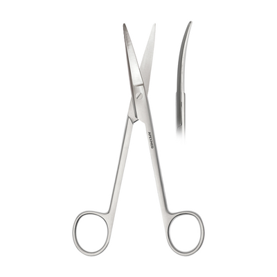 Ножницы хирургические изогнутые Metzenbaum-Fine, тупоконечные, длина 145 мм | Apexmed International B.V. (Нидерланды)