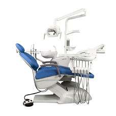 Azimut 200A MO - стоматологическая установка с нижней подачей инструментов, мягкой обивкой кресла и двумя стульями