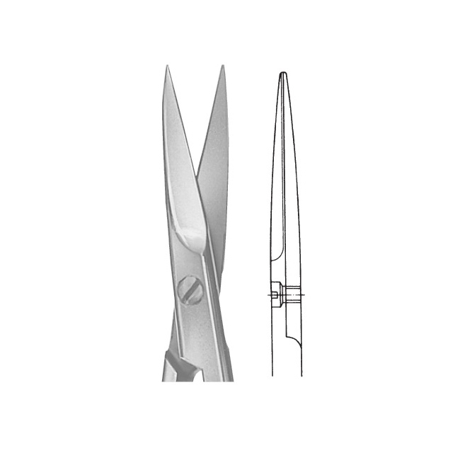 BC100R - ножницы препаровальные, прямые, остроконечные, длина 90 мм .