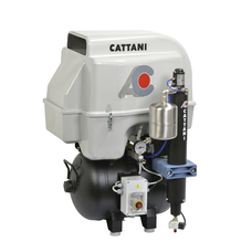 Cattani 45-238 - безмасляный компрессор для 3-4 стоматологических установок, c осушителем, с пластиковым кожухом, с ресивером 45 л, 238 л/мин