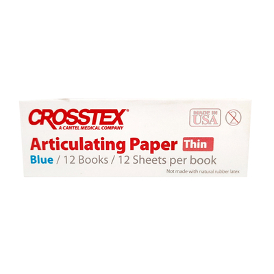 Thin Blue - артикуляционная бумага, толщина 71 мкм, цвет голубой, 144 листа | Crosstex (США)