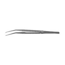 Cooley Sc - пинцет анатомический для микрохирургии, изогнутый, ширина рабочих частей 0.8 мм, 173 мм