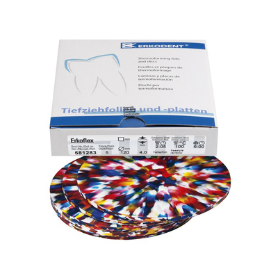 Erkoflex freestyle - термоформовочные пластины, цвет радуга, диаметр 125 мм, 5 шт. | Erkodent (Германия)