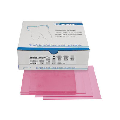 Erkoloc-pro - термоформовочные пластины, цвет розовый, 125×125 мм, 10 шт. | Erkodent (Германия)
