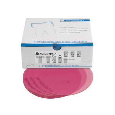 Erkoloc-pro - термоформовочные пластины, цвет розовый, диаметр 125 мм, 10 шт. | Erkodent (Германия)