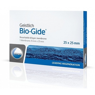 BIO-GIDE 25х25 мм, резорбируемая двухслойная барьерная мембрана | Geistlich Pharma (Швейцария)