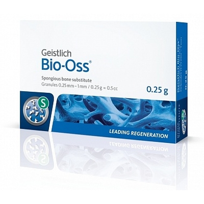 BIO-OSS - 0,25 г, гранулы 0,25-1 мм, размер S, натуральный костнозамещающий материал | Geistlich Pharma (Швейцария)