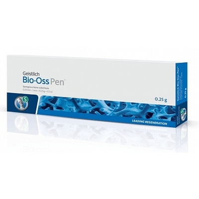 BIO-OSS PEN - 0,25 г, гранулы 0,25-1 мм, размер S, натуральный костнозамещающий материал в апликаторе | Geistlich Pharma (Швейцария)