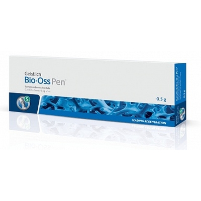 BIO-OSS PEN - 0,5 г, гранулы 0,25-1 мм, размер S, натуральный костнозамещающий материал в апликаторе | Geistlich Pharma (Швейцария)