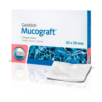 Mucograft - мембрана коллагеновая защитная васкуляризируемая, 20х30 мм | Geistlich Pharma (Швейцария)