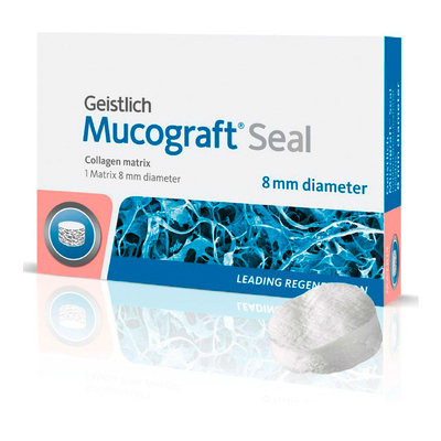 Mucograft Seal - мембрана коллагеновая защитная васкуляризируемая, диаметр 8 мм | Geistlich Pharma (Швейцария)