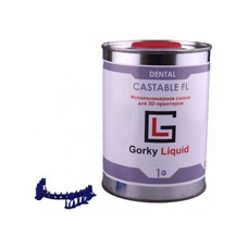 Gorky Liquid Dental Castable FL SLA - фотополимерная смола для прямой отливки зубных имплантов, цвет синий, 1 кг