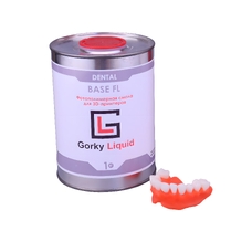 Gorky Liquid Dental Base FL SLA - фотополимерная смола для демонстрационных моделей десны, цвет розовый, 1 кг
