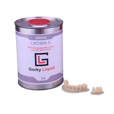 Gorky Liquid Dental Crown FL SLA - фотополимерная смола для стоматологии, цвет А1-А2, А2, А3 по шкале Вита, 1 кг | Gorky Liquid (Россия)