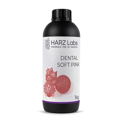 HARZ Labs Dental Soft Pink - фотополимерная смола для изготовления десневых масок, цвет розовый, 1 кг | HARZ Labs (Россия)