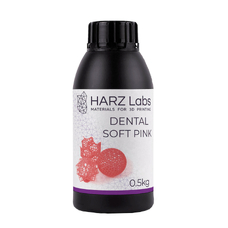 HARZ Labs Dental Soft Pink - фотополимерная смола для изготовления десневых масок, цвет розовый, 0.5 кг