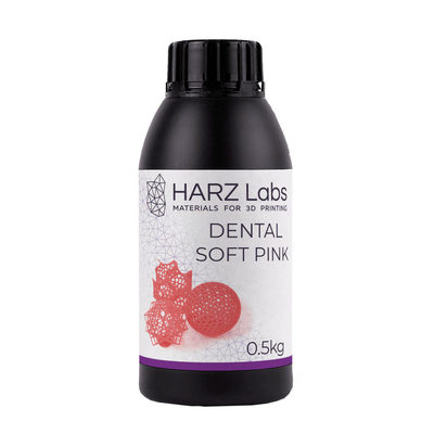 HARZ Labs Dental Soft Pink - фотополимерная смола для изготовления десневых масок, цвет розовый, 0.5 кг | HARZ Labs (Россия)